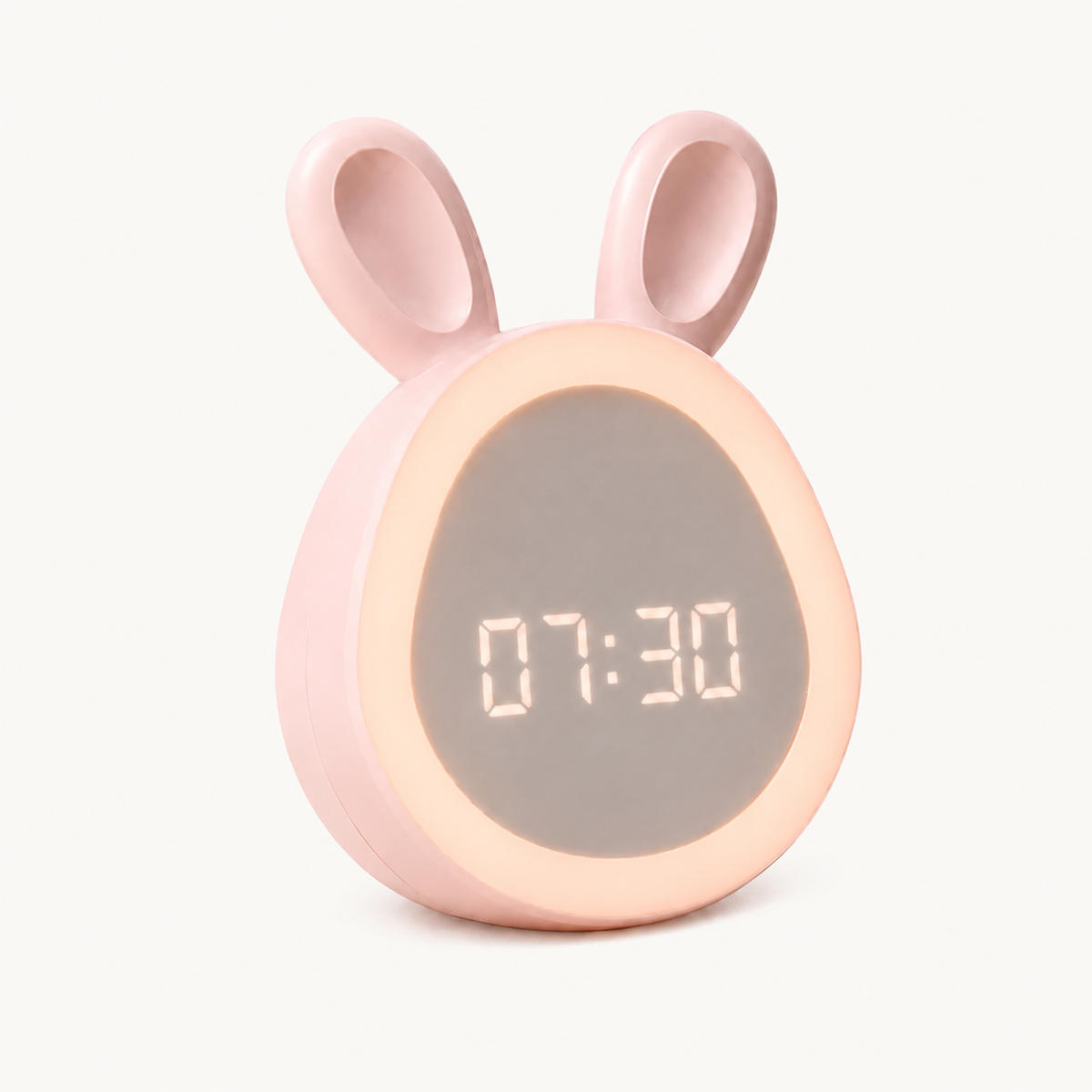 Veilleuse réveil Lapinou rose pâle avec écran LED numérique, Nox Et Dies