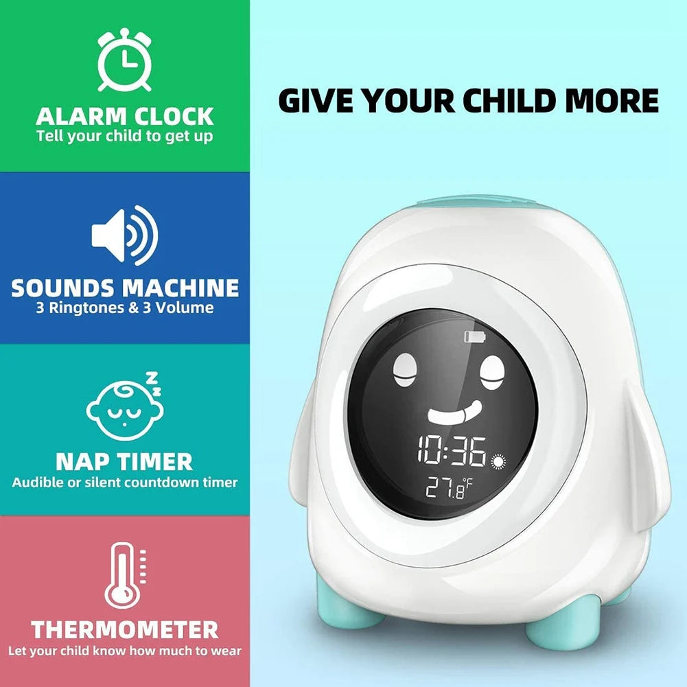 ABVA-Kids Alarm Clock, Alarm Clock for Kids, Ready to Wake Up Sleep Trainer, Colorful Night Light, Nap Timer