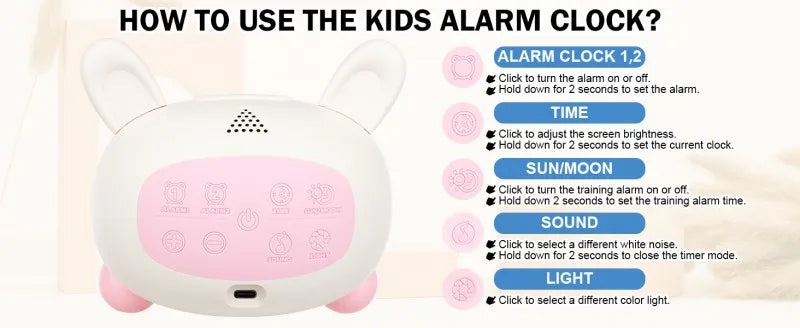 Alarm Clock for Kids Ok to Wake Children with Sleep Training and Sound Machine Birthday Gift for Boy Girls