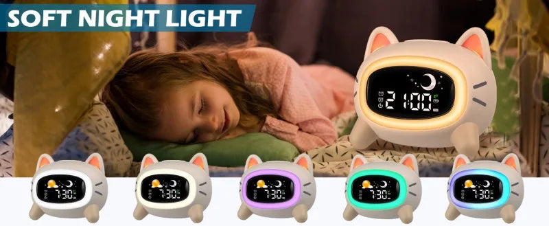 Alarm Clock for Kids Ok to Wake Children with Sleep Training and Sound Machine Birthday Gift for Boy Girls
