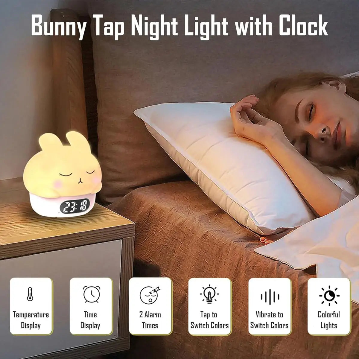 Rechargeable Kids Alarm Clock with Sunrise Simulation, Night Light for Children's Bedroom, Sleep Training Wake Up Lamp