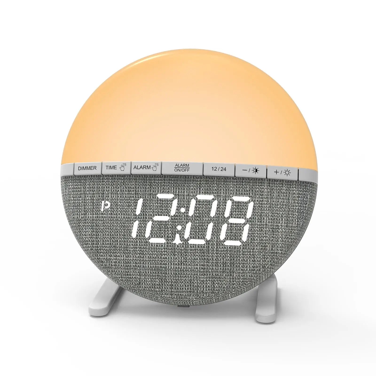 Sunrise Wake-Up Light Alarm Clock Color Changing Night Light with Natural Sound Digital Display for Bedroom Living Room Home Dec