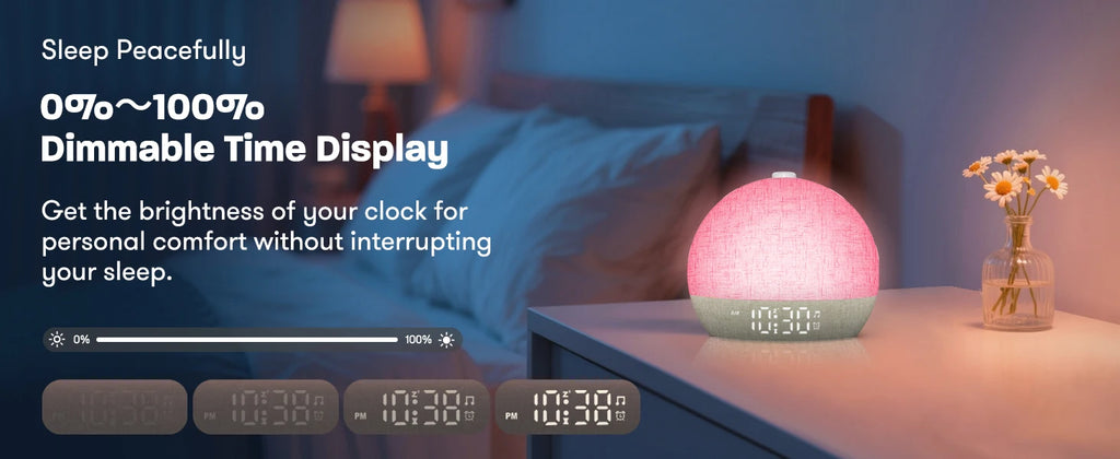 Wake Up Light Sunrise Alarm Clock Timer 30 White Noise Sound Machine Dimmable RGB Night Lights Sleep Aid Snooze Ideal for Gift