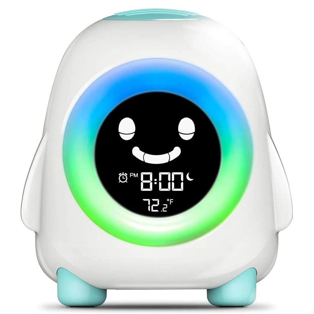 ABVA-Kids Alarm Clock, Alarm Clock for Kids, Ready to Wake Up Sleep Trainer, Colorful Night Light, Nap Timer