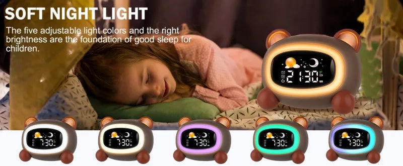 Alarm Clock for Kids Ok to Wake Children with Sleep Training and Sound Machine Birthday Gift for Boy Girls