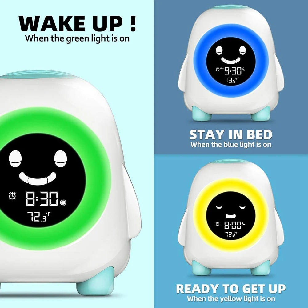 ABVA-Kids Alarm Clock, Alarm Clock for Kids, Ready to Wake Up Sleep Trainer, Colorful Night Light, Nap Timer