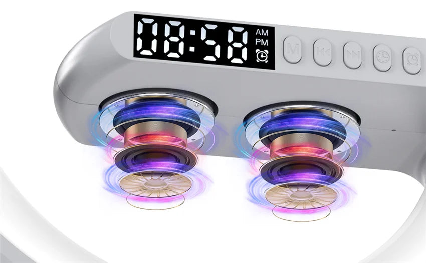 Original Alarm Clock Wireless Charger RGB Night Light With Bluetooth Speaker For iPhone Samsung Xiaomi Fast Charging Station