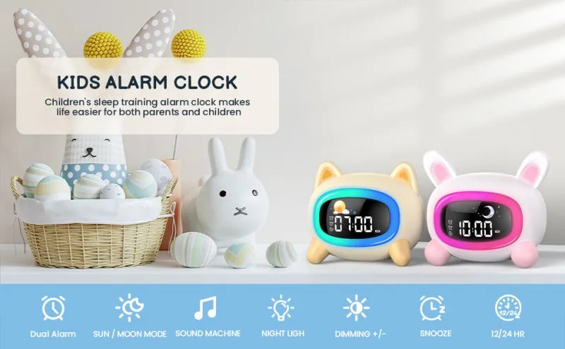 Alarm Clock for Kids Ok to Wake Children with Sleep Training and Sound Machine Birthday Gift for Boy Girls