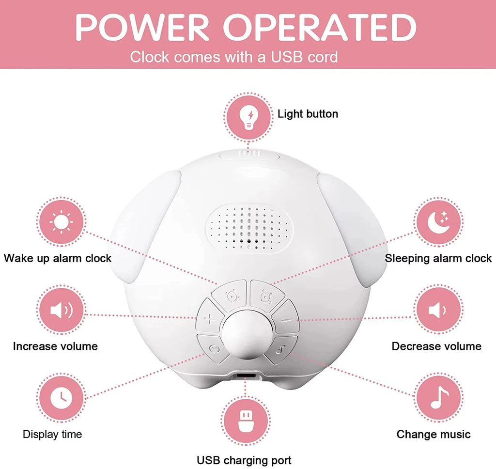 Child Alarm Clock Digital Emotion Table Clock LED Night Light Wireless Smart Bedside Cute Cartoon Alarm Clock for Kids